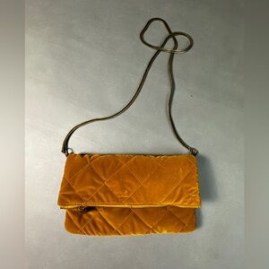 Anthropologie Crossbody Velvet Mustard  Bag